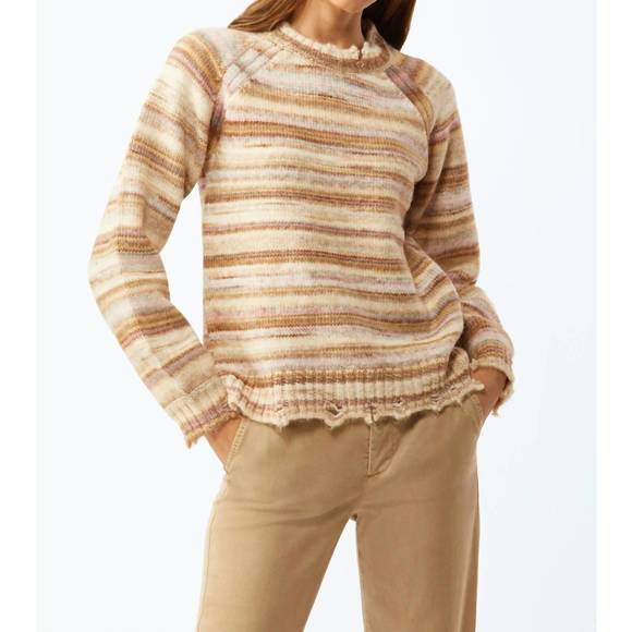 Speckled Striped Sweater - Brown/Ecru